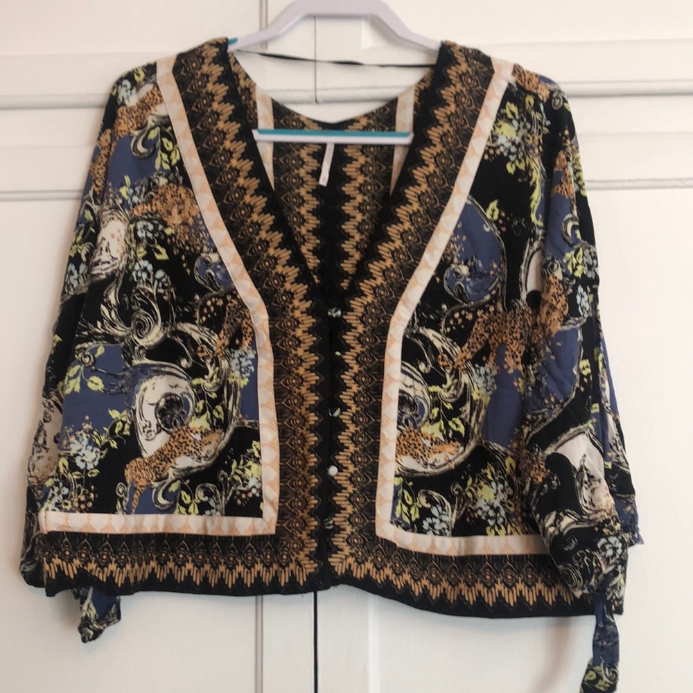 Free People Tigers Blouse, Boxy Patterned
